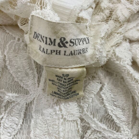 Ralph Lauren Denim & Supply Antique Cream Lace Peasant Top Size small - Picture 3 of 10